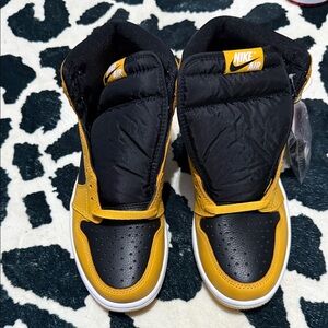 Nike Air High-Top Black and Gold Sneakers